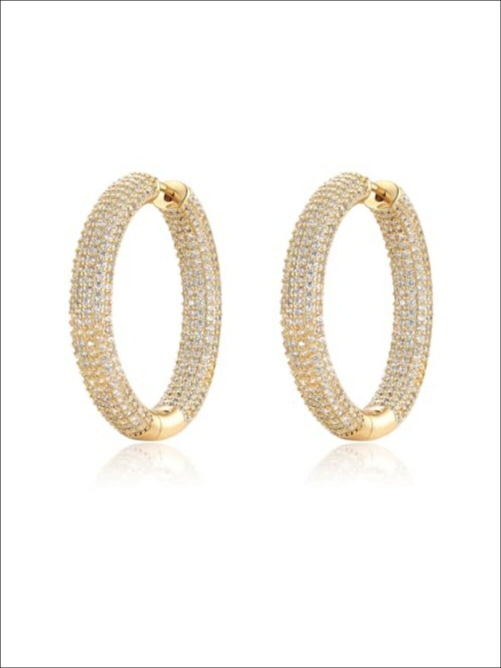 14k Gold Plated Cubic Zirconia Huggie Hoop Earrings for Women Waterproof